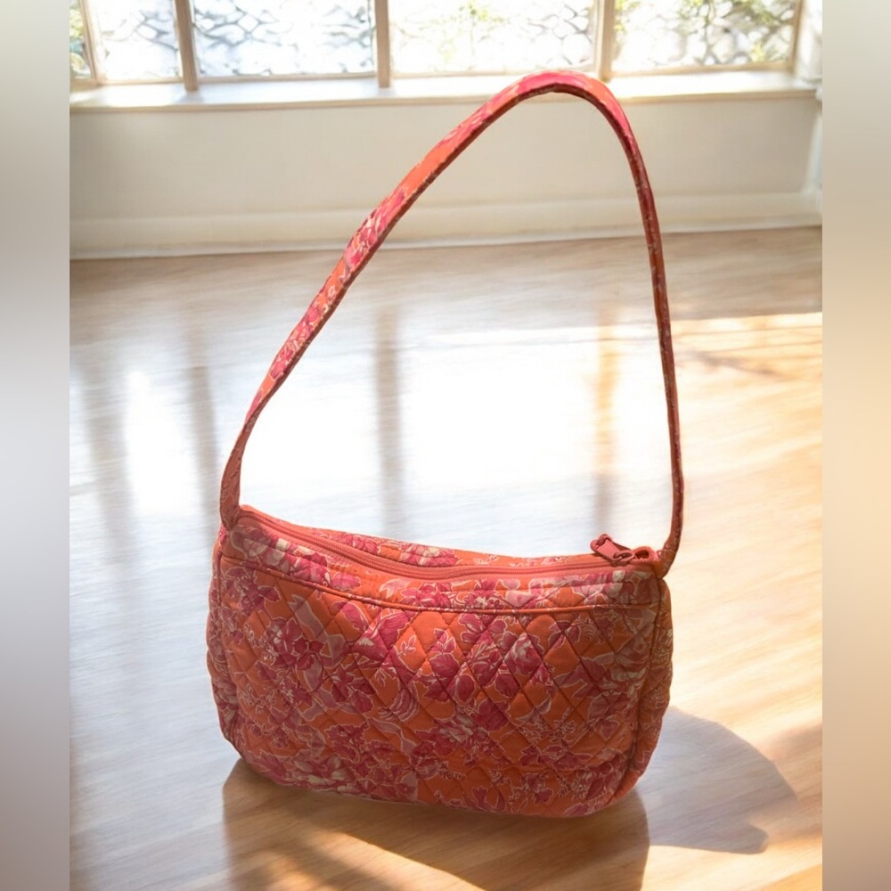 Retired Vera Bradly Coral Floral Shoulder Bag